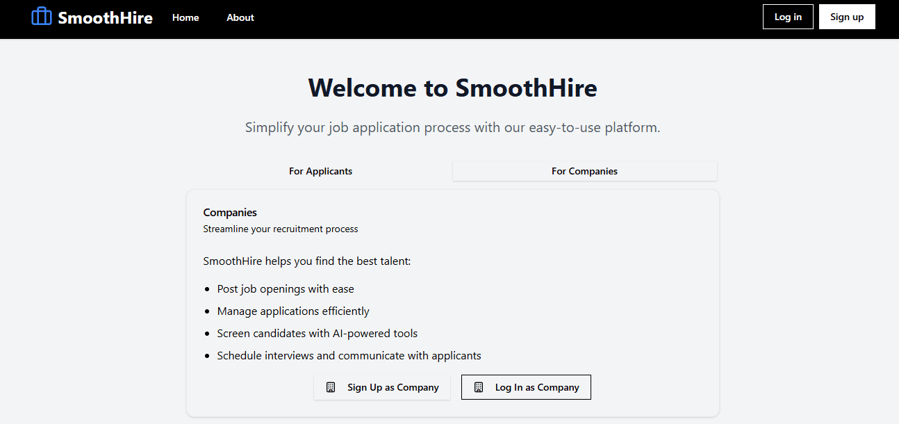 SmoothHire (Recruiter Website)